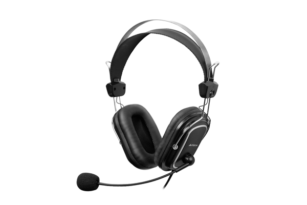 A4Tech HS-50 ComfortFit Stereo Headset | 3.5mm Jack | Noise-Isolating Stick Mic | Inline Volume Control