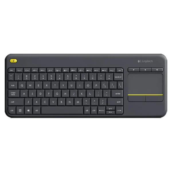 Logitech K400 Plus Wireless Touch Keyboard | Integrated Touchpad, 10m Range, and Media Control for PC-to-TV Entertainment